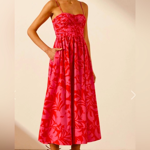 Shona Joy Antonia Ruched Panel Midi DressSize 4